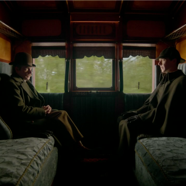 Sherlock, "The Abominable Bride". Left to right: Martin Freeman (Dr. John Watson) and Benedict Cumberbatch (Sherlock Holmes)